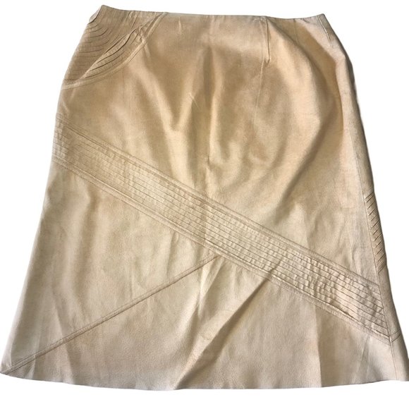 Lafayette 148 New York Dresses & Skirts - Lafayette 148 New York 100% Suede Midi A Line Skirt Tan Size 20